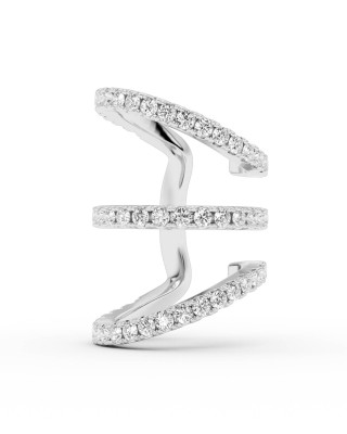BILLION AVENUE TRIO IVY DIAMOND EARCUFF SILVER