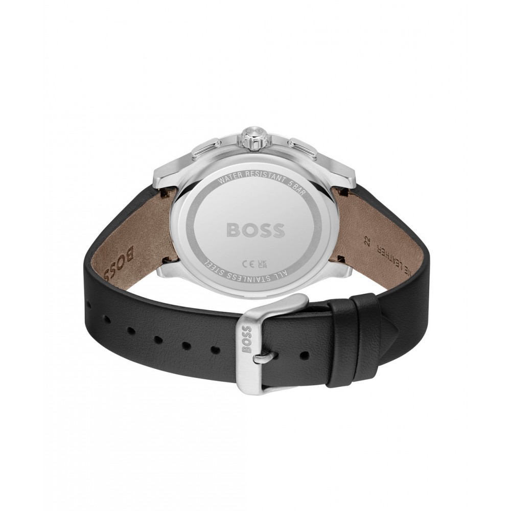 BOSS Peak Ρολόι Ανδρικό Χρονογράφος Μαύρο Δέρμα 1514188