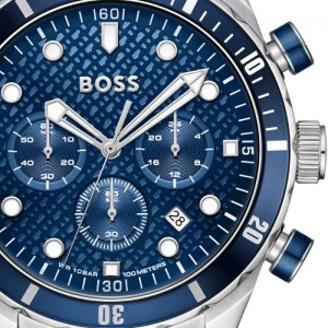 BOSS Chronomatrix Ρολόι Ανδρικό Χρονογράφος Aσημί Aτσάλι μπρασελέ 1514338