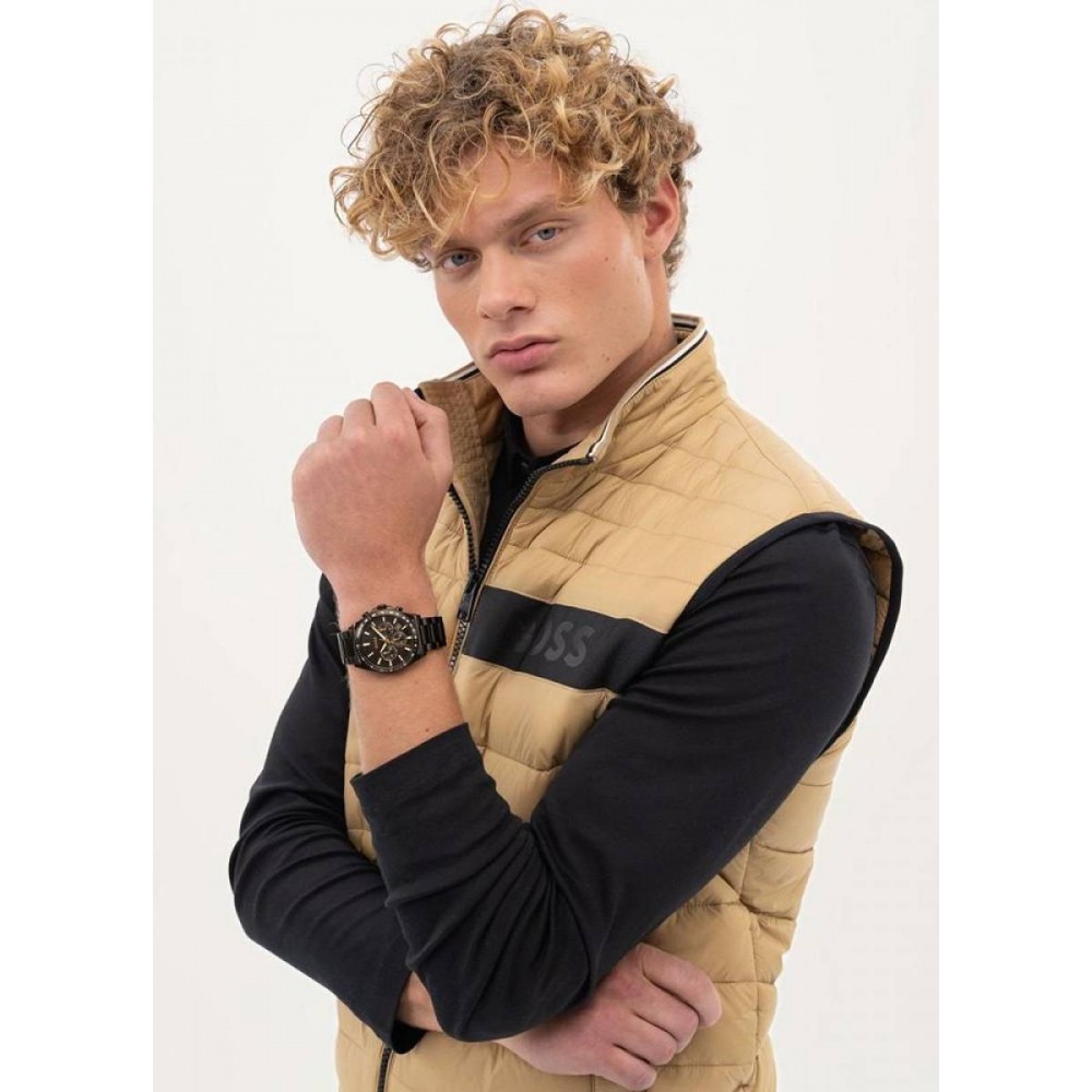 BOSS Strike Ρολόι Ανδρικό Χρονογράφος Μαύρο Ανοξείδωτο Aτσάλι μπρασελέ 1514291