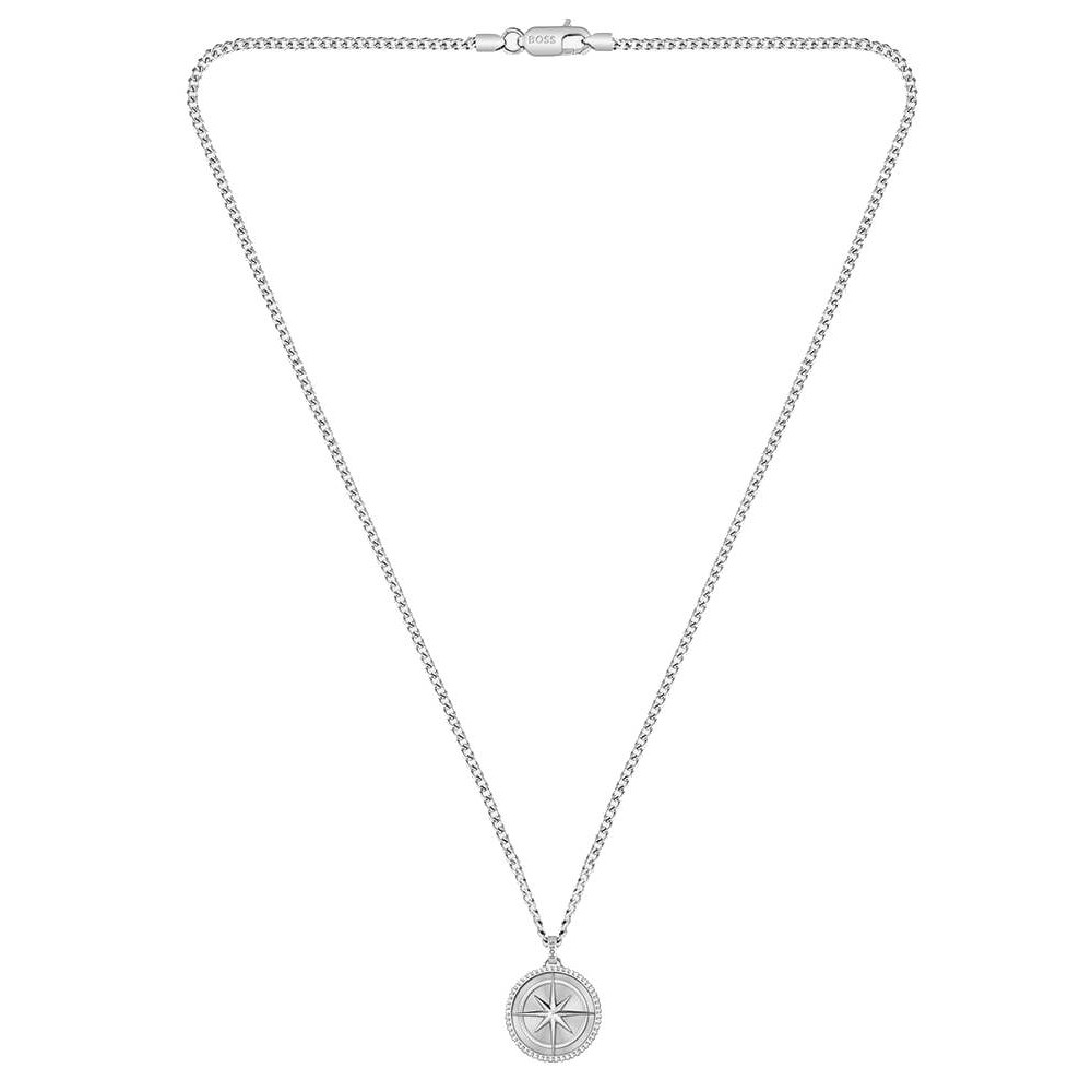 BOSS Κολιέ Διπλής Οψης Ασημί Ανοξείδωτο Ατσάλι 1580841