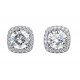 BRIZZLING Σκουλαρίκια μονόπετρα τετράγωνα 5mm Moissanite Ασήμι 925 BME020 