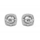 BRIZZLING Σκουλαρίκια μονόπετρα τετράγωνα 5mm Moissanite Ασήμι 925 BME020 