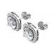 BRIZZLING Σκουλαρίκια μονόπετρα τετράγωνα 5mm Moissanite Ασήμι 925 BME020 