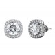 BRIZZLING Σκουλαρίκια μονόπετρα τετράγωνα 5mm Moissanite Ασήμι 925 BME020 