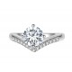 BRIZZLING Δαχτυλίδι μονόπετρο με διαμάντι Moissanite Ασήμι 925 BMR055