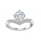 BRIZZLING Δαχτυλίδι μονόπετρο με διαμάντι Moissanite Ασήμι 925 BMR055