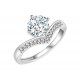 BRIZZLING Δαχτυλίδι μονόπετρο με διαμάντι Moissanite Ασήμι 925 BMR055