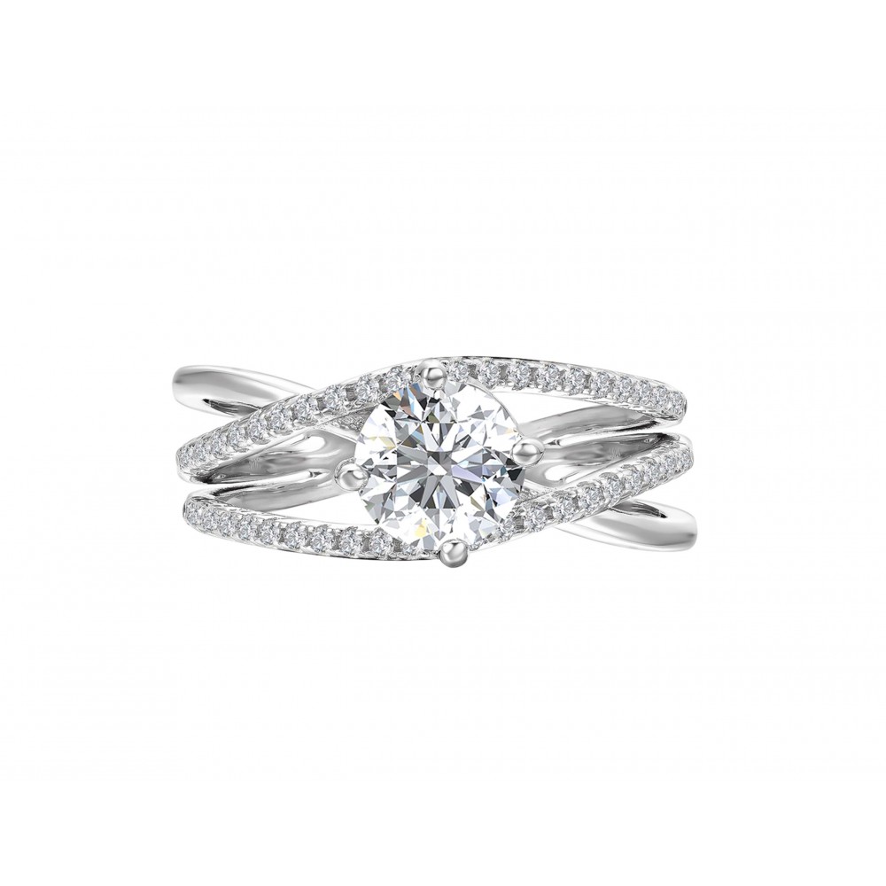 BRIZZLING Δαχτυλίδι μονόπετρο με διαμάντι Moissanite Ασήμι 925 BMR089 