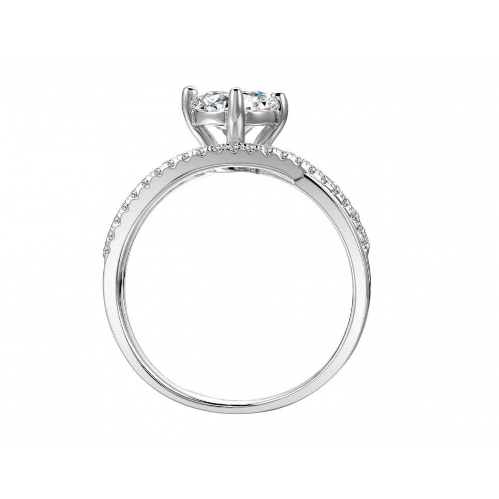 BRIZZLING Δαχτυλίδι μονόπετρο με διαμάντι Moissanite Ασήμι 925 BMR089 