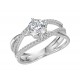 BRIZZLING Δαχτυλίδι μονόπετρο με διαμάντι Moissanite Ασήμι 925 BMR089 