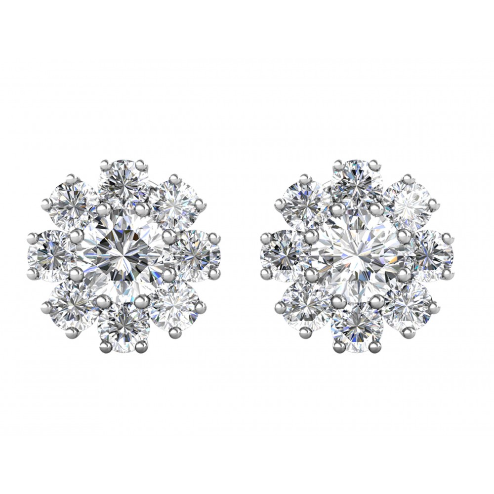 BRIZZLING Σκουλαρίκια μονόπετρα 4mm Moissanite Ασήμι 925 BME026