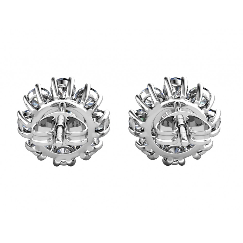 BRIZZLING Σκουλαρίκια μονόπετρα 4mm Moissanite Ασήμι 925 BME026