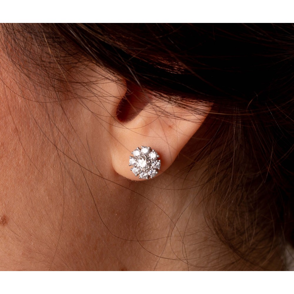 BRIZZLING Σκουλαρίκια μονόπετρα 4mm Moissanite Ασήμι 925 BME026