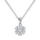 BRIZZLING Κολιέ μονόπετρο λουλούδι με διαμάντι Moissanite Ασήμι 925 BMP039