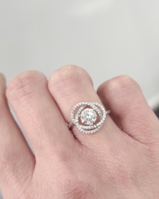 BRIZZLING Δαχτυλίδι μονόπετρο με διαμάντι Moissanite Ασήμι 925 BMR255