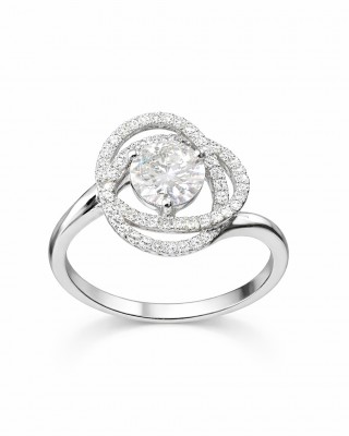 BRIZZLING Δαχτυλίδι μονόπετρο με διαμάντι Moissanite Ασήμι 925 BMR255