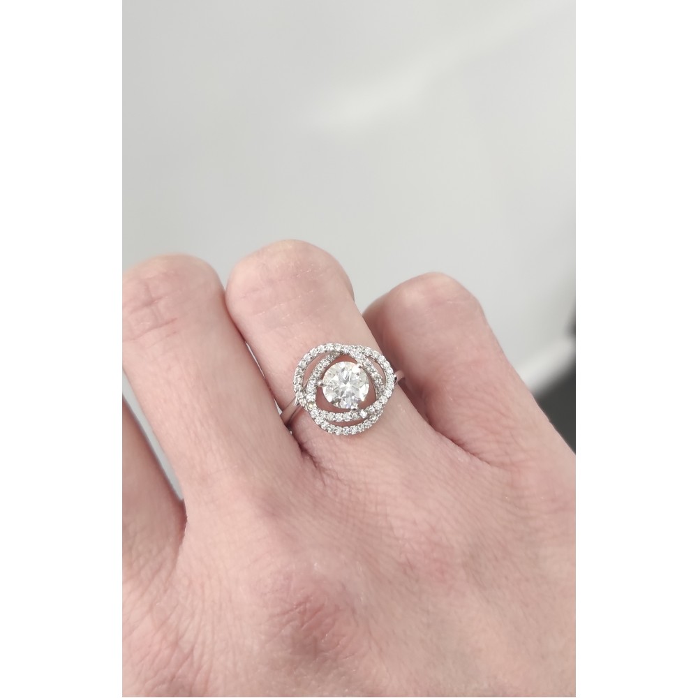 BRIZZLING Δαχτυλίδι μονόπετρο με διαμάντι Moissanite Ασήμι 925 BMR025