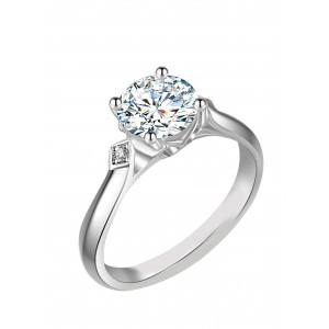 BRIZZLING Δαχτυλίδι μονόπετρο με διαμάντι Moissanite Ασήμι 925 BMR050