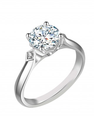 BRIZZLING Δαχτυλίδι μονόπετρο με διαμάντι Moissanite Ασήμι 925 BMR050