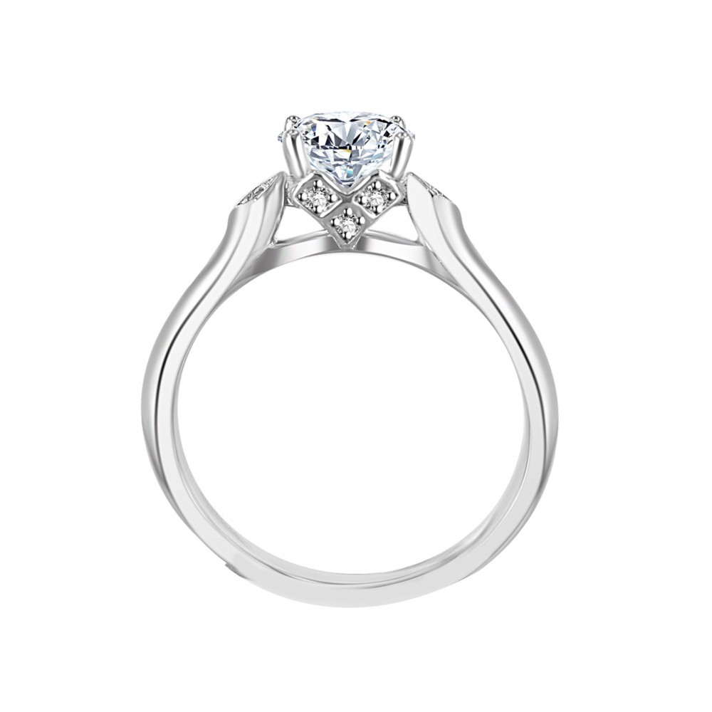 BRIZZLING Δαχτυλίδι μονόπετρο με διαμάντι Moissanite Ασήμι 925 BMR050