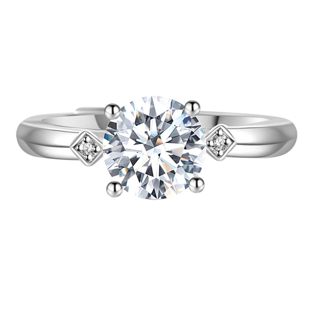 BRIZZLING Δαχτυλίδι μονόπετρο με διαμάντι Moissanite Ασήμι 925 BMR050