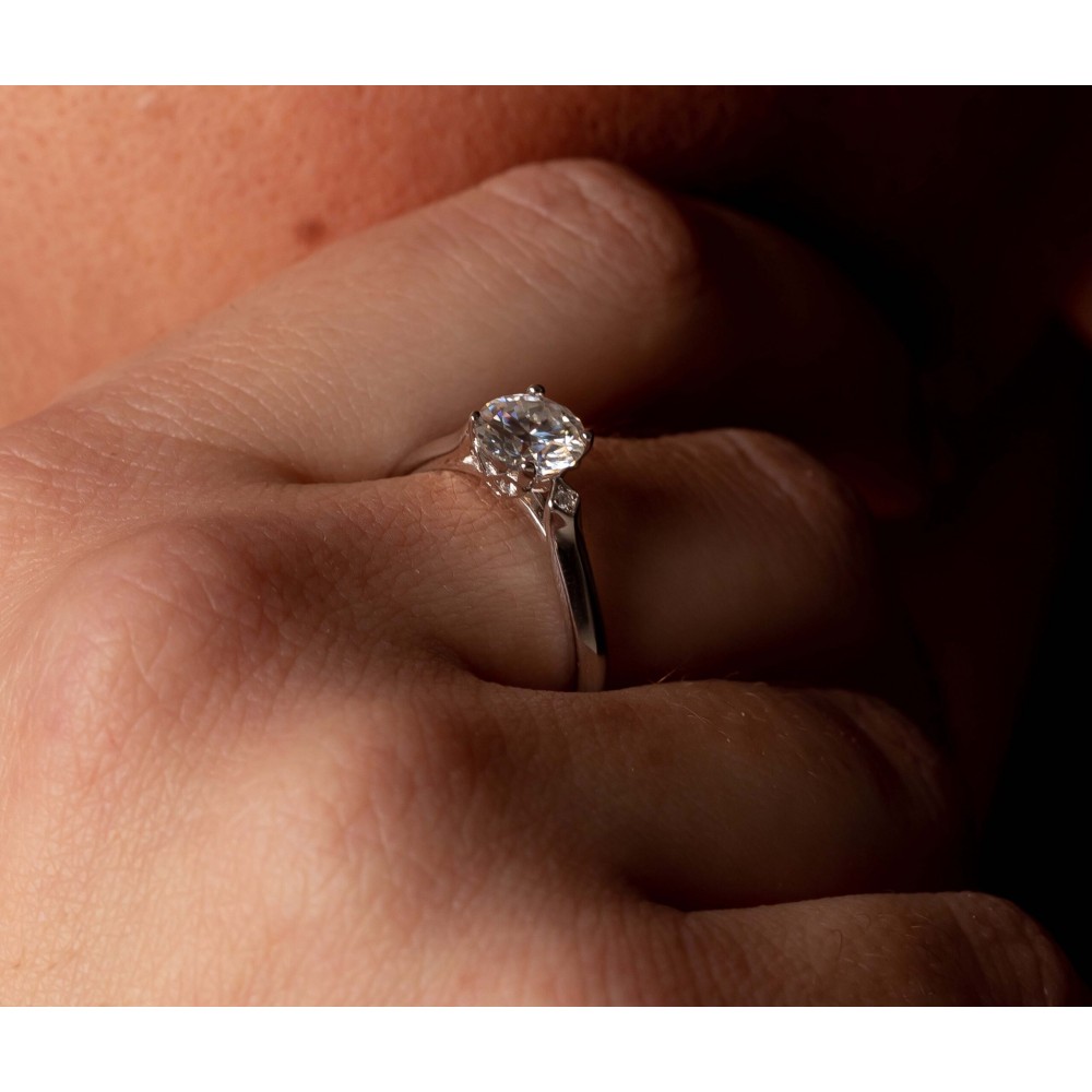 BRIZZLING Δαχτυλίδι μονόπετρο με διαμάντι Moissanite Ασήμι 925 BMR050