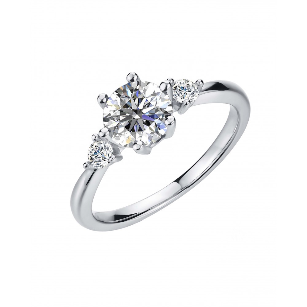 BRIZZLING Δαχτυλίδι μονόπετρο με διαμάντι Moissanite Ασήμι 925 BMR025