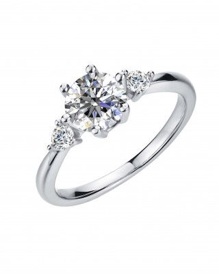 BRIZZLING Δαχτυλίδι μονόπετρο με διαμάντι Moissanite Ασήμι 925 BMR025