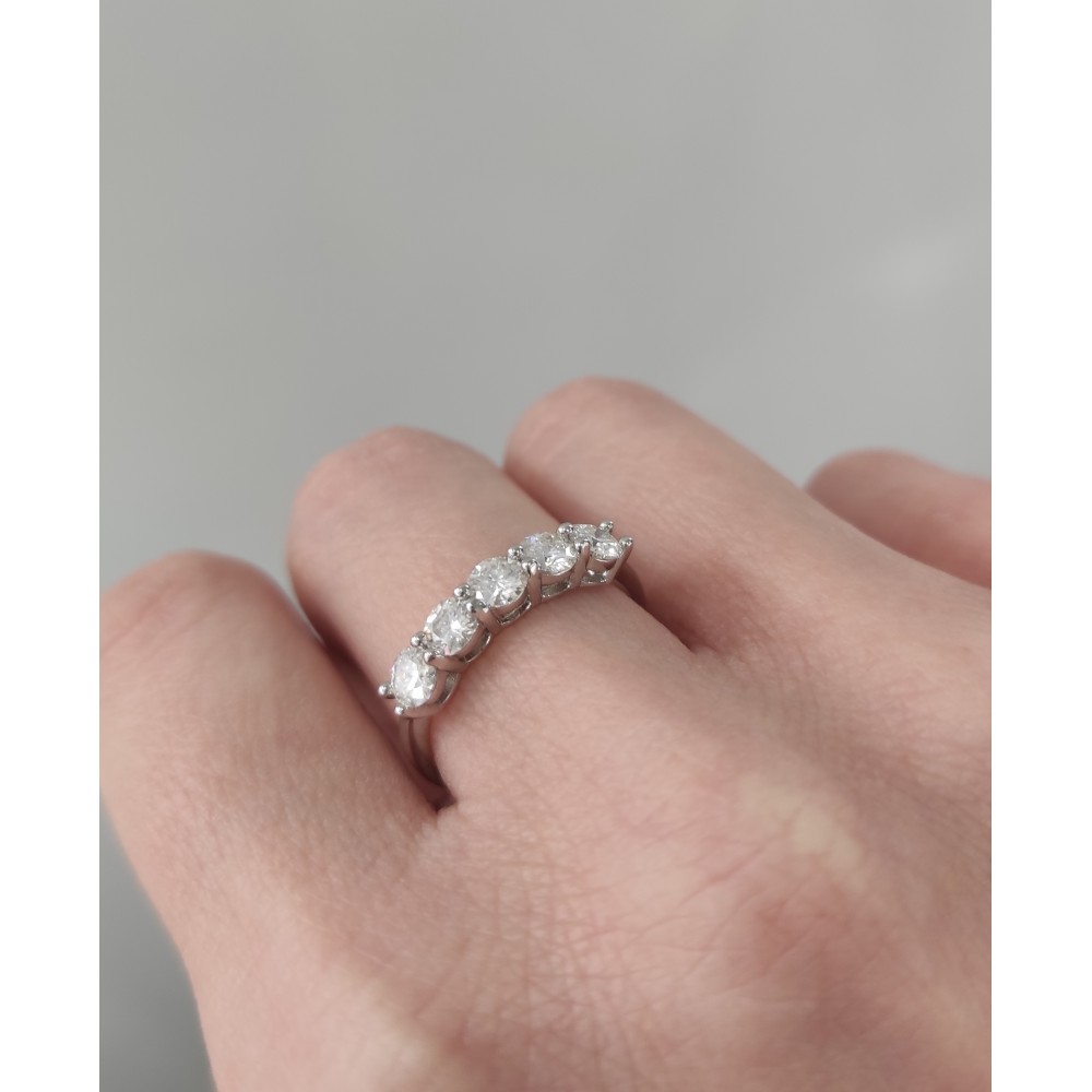 BRIZZLING Δαχτυλίδι σειρέ με διαμάντια Moissanite Ασήμι 925 BMR2191