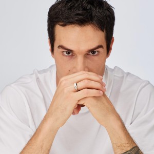 BROSWAY Ανδρικό Δαχτυλίδι Γυαλιστερό / Ματ Ασημί Ανοξείδωτο Ατσάλι BGF31