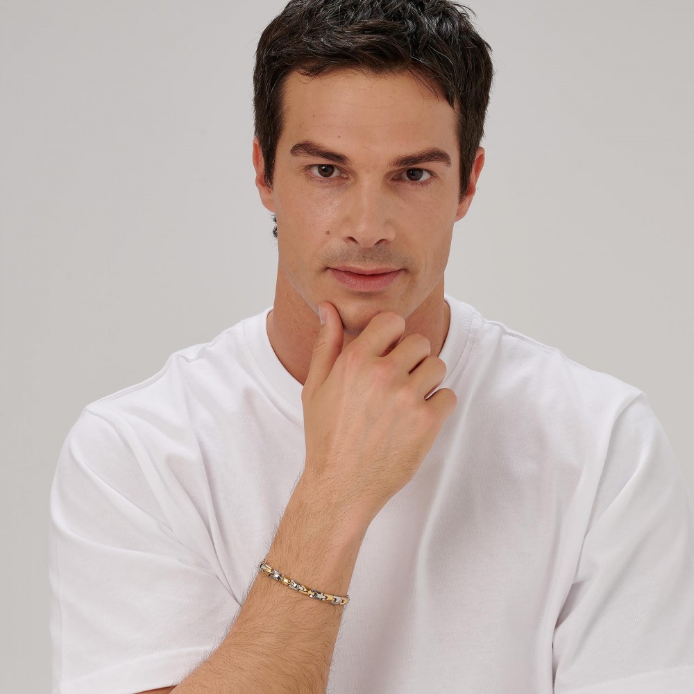 BROSWAY Ανδρικό Βραχιόλι Δίχρωμο Ανοξείδωτο Ατσάλι BBC21