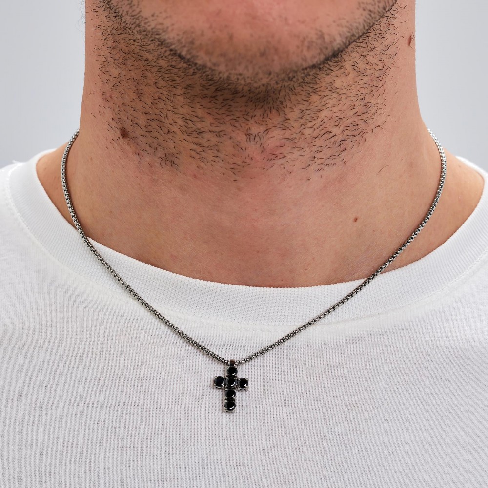 BROSWAY Ανδρικός Σταυρός Κολιέ Ανοξείδωτο Ατσάλι BVD03