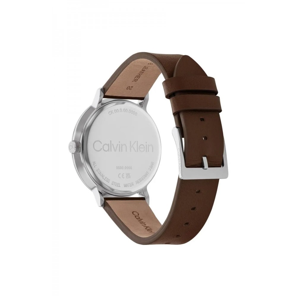 CALVIN KLEIN Reset Ρολόι Καφέ Δερμάτινο λουράκι 25200435