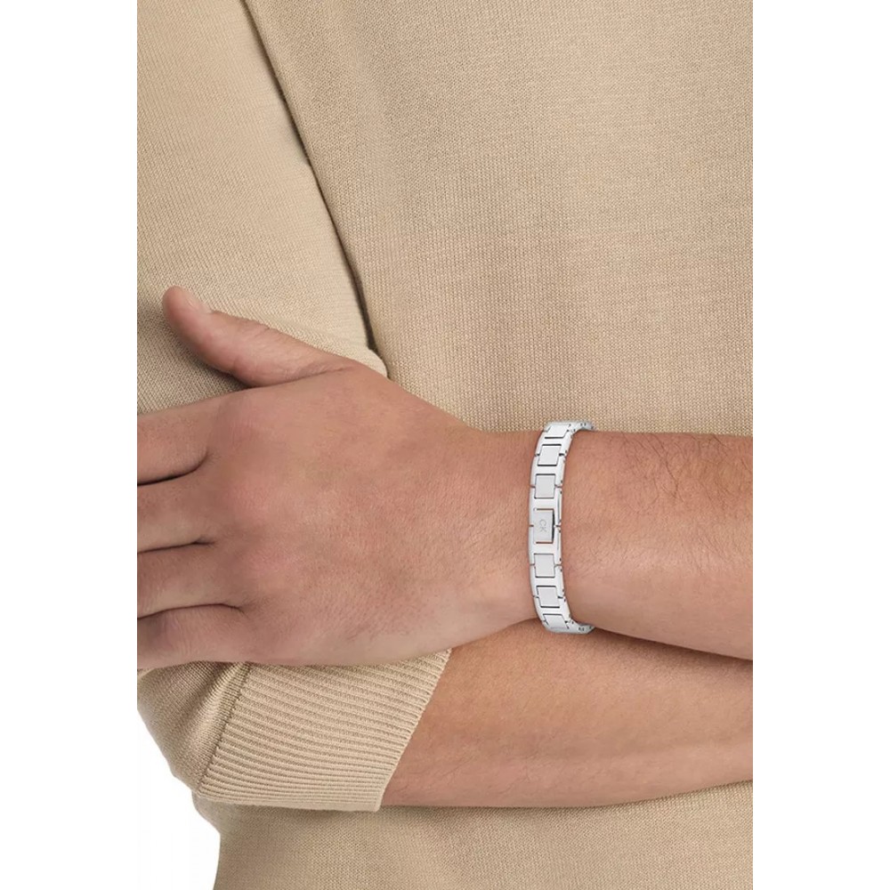 CALVIN KLEIN Enhance Ανδρικό Βραχιόλι Ασημί Ανοξείδωτο Ατσάλι 35100008