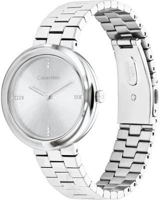 CALVIN KLEIN Ρολόι Twisted Ασημί Ανοξείδωτο Ατσάλι 25100093 
