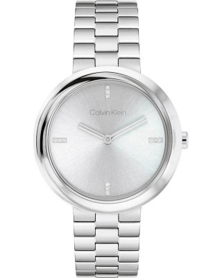 CALVIN KLEIN Ρολόι Twisted Ασημί Ανοξείδωτο Ατσάλι 25100093 