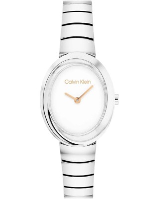 CALVIN KLEIN Ρολόι Twisted Ασημί Ανοξείδωτο Ατσάλι 25100149 