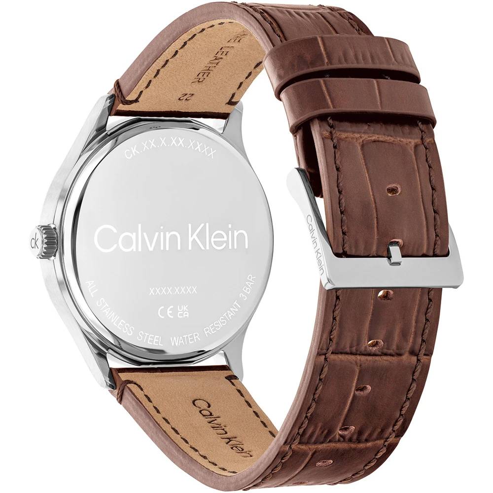 CALVIN KLEIN Tailored Ρολόι Καφέ Δερμάτινο λουράκι 25200552 