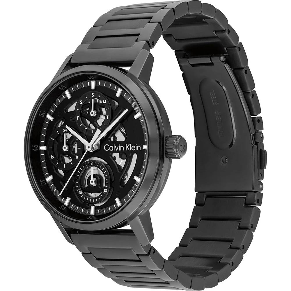 CALVIN KLEIN Gauge Ρολόι Μαύρο Ανοξείδωτο Ατσάλι 25200563 
