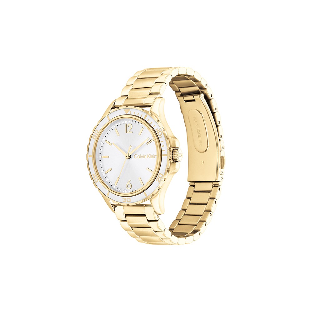 CALVIN KLEIN Ρολόι Lively Επιχρυσωμένο Ανοξείδωτο Ατσάλι 25200099