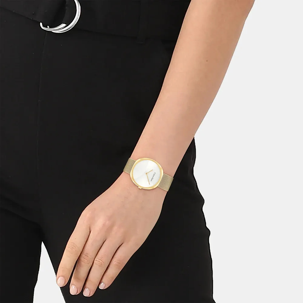 CALVIN KLEIN Ρολόι Sculpt Mesh Επιχρυσωμένο Ανοξείδωτο Ατσάλι 25200246