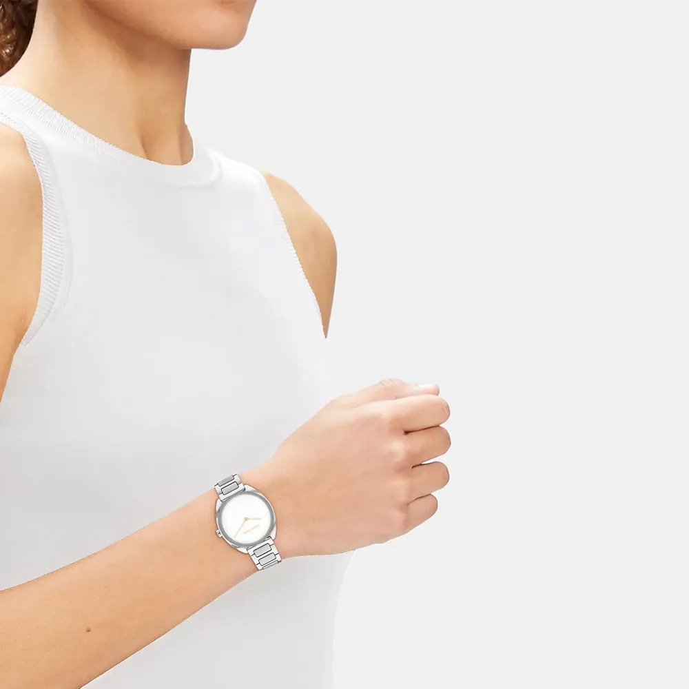 CALVIN KLEIN Adorn Γυναικειο Ρολόι Ασημί Ανοξείδωτο Ατσάλι μπρασελέ 25200275
