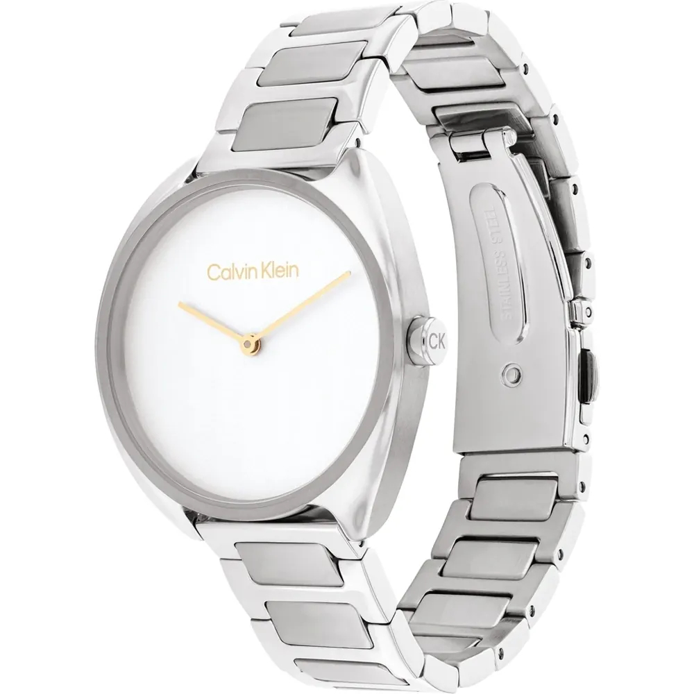 CALVIN KLEIN Adorn Γυναικειο Ρολόι Ασημί Ανοξείδωτο Ατσάλι μπρασελέ 25200275