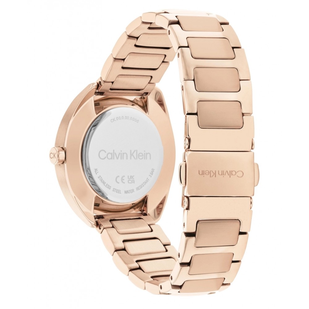 CALVIN KLEIN Adorn Γυναικειο Ρολόι Ροζ Επιχρυσωμένο Ανοξείδωτο Ατσάλι μπρασελέ 25200277