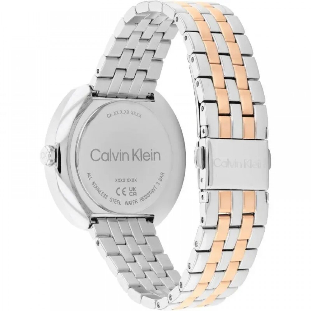 CALVIN KLEIN Shape Γυναικειο Ρολόι Ασημί/Ροζ επιχρυσωμένο Ανοξείδωτο Ατσάλι μπρασελέ 25200337