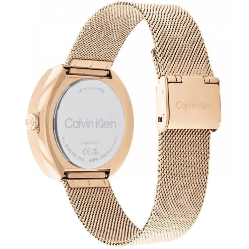 CALVIN KLEIN Shape Γυναικειο Ρολόι Ροζ Επιχρυσωμένο Ανοξείδωτο Ατσάλι μπρασελέ 25200340