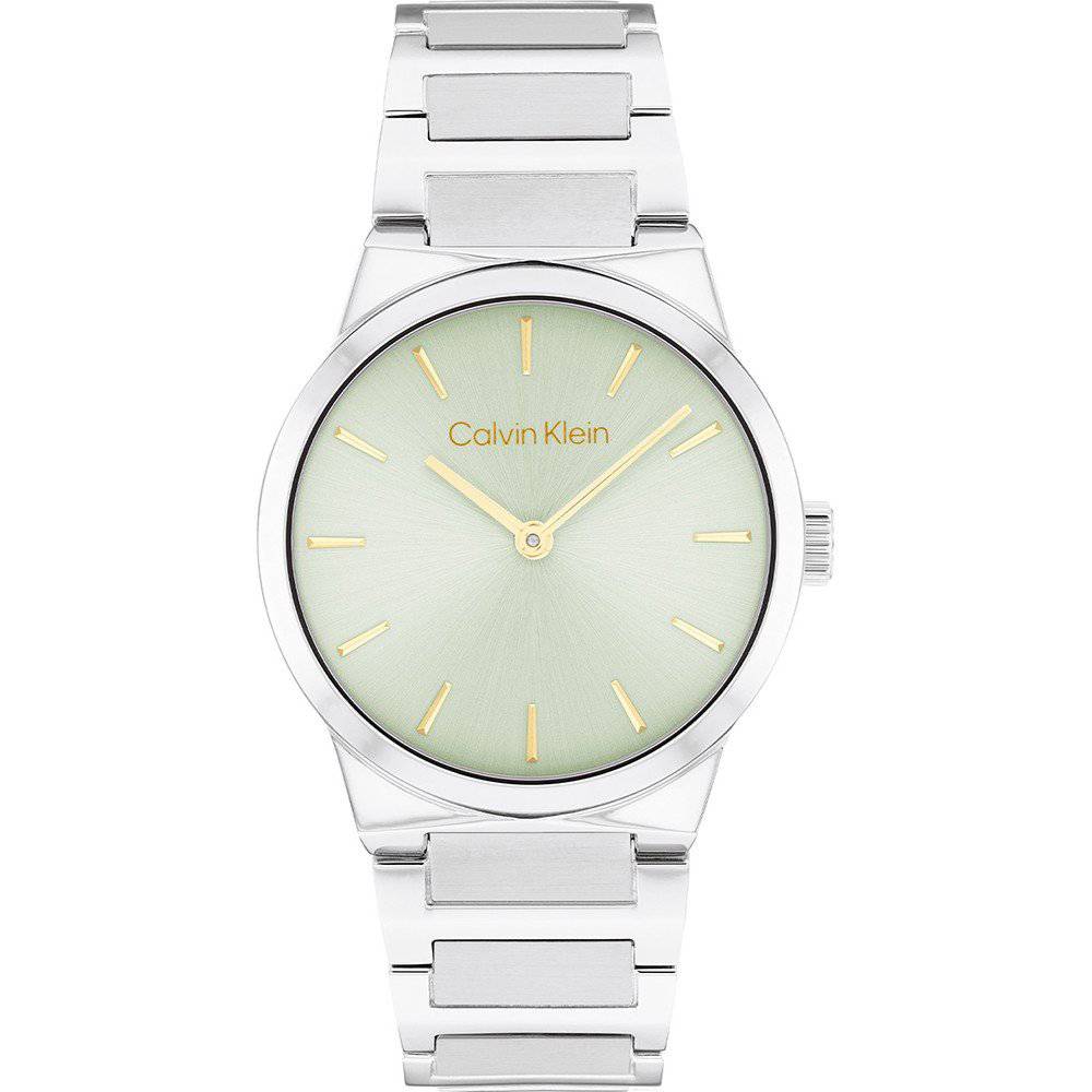 CALVIN KLEIN Ρολόι Linear Elegance Ασημί Ανοξείδωτο Ατσάλι 25100080