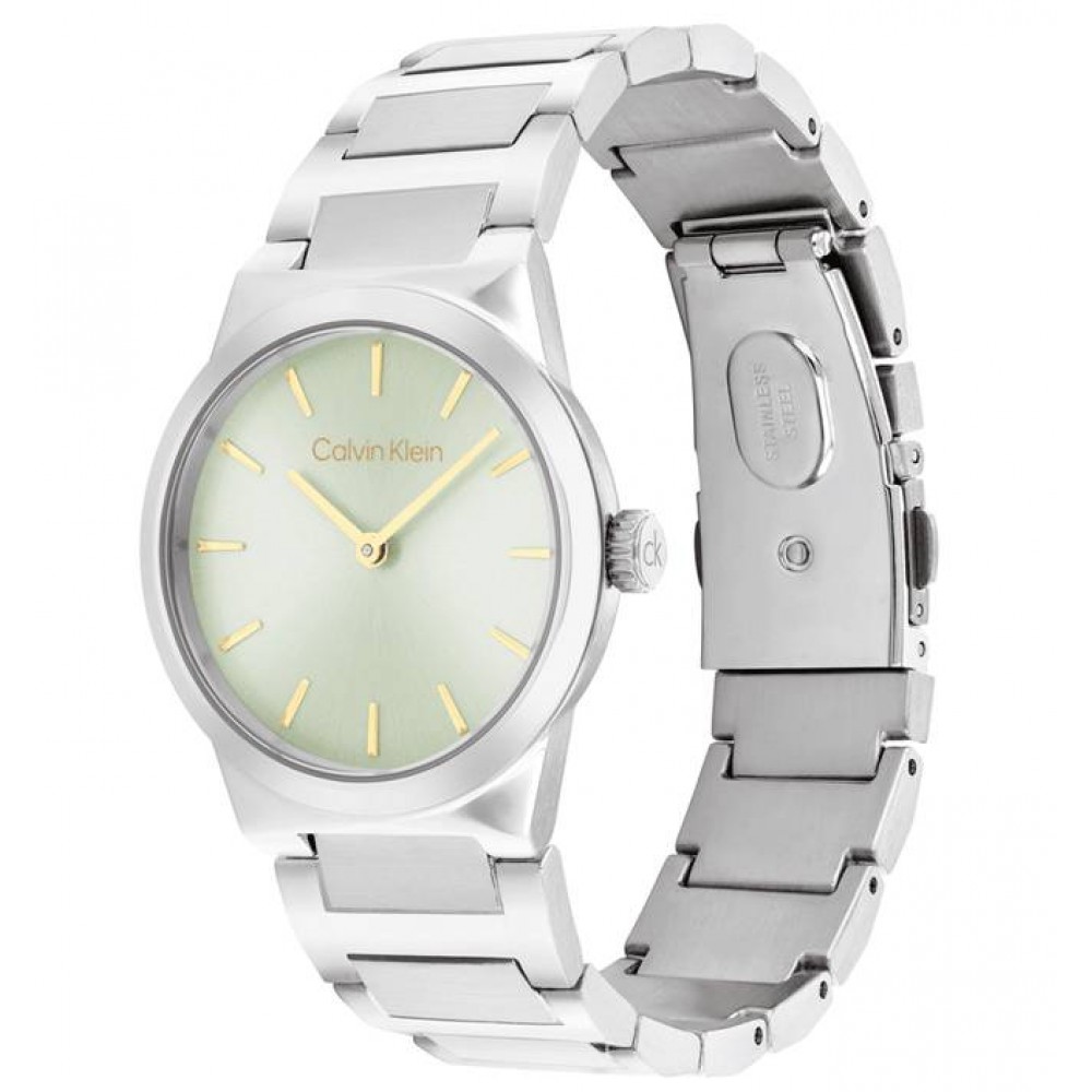 CALVIN KLEIN Ρολόι Linear Elegance Ασημί Ανοξείδωτο Ατσάλι 25100080