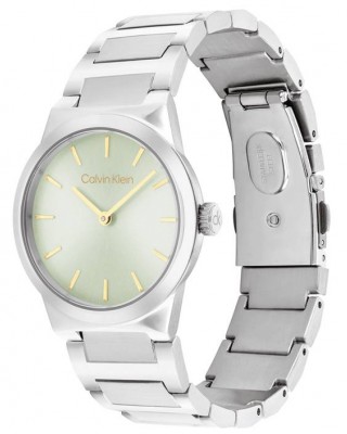 CALVIN KLEIN Ρολόι Linear Elegance Ασημί Ανοξείδωτο Ατσάλι 25100080
